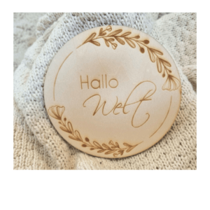 Meilensteinscheiben "Hallo Welt"