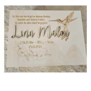 Erinnerungsbox "Kolibri" personalisierbar