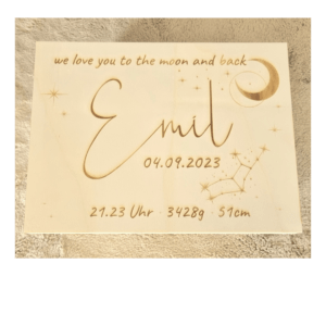 Erinnerungsbox "to the moon" personalisierbar