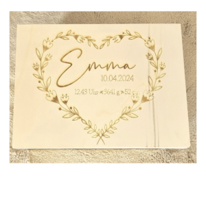 Erinnerungsbox "Blütenherz" personalisierbar